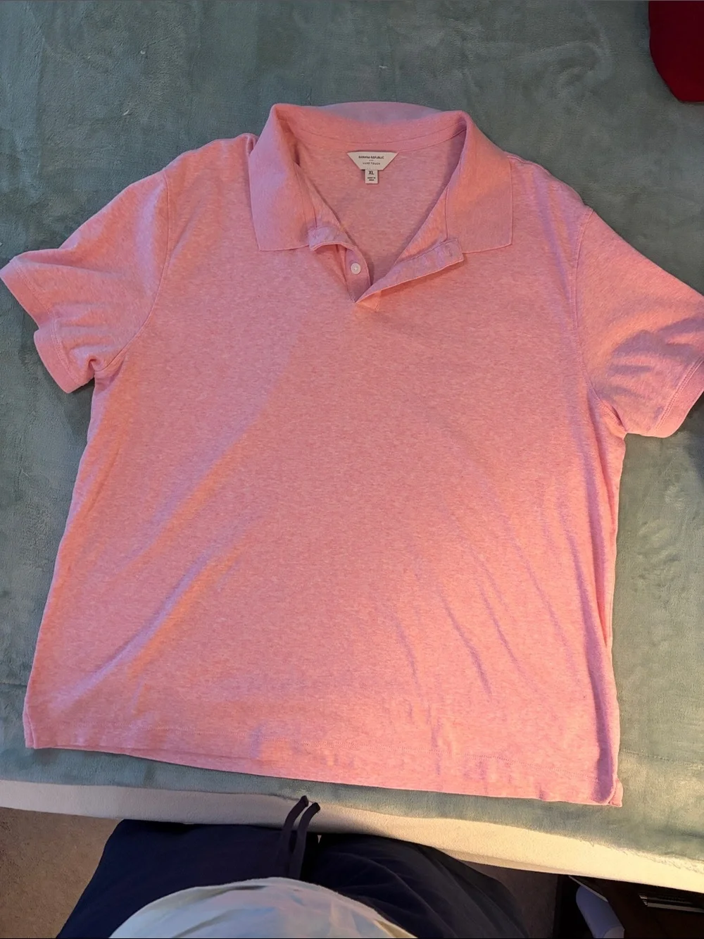 Banana Republic Men's Heather Pink Polo Shirt, XL